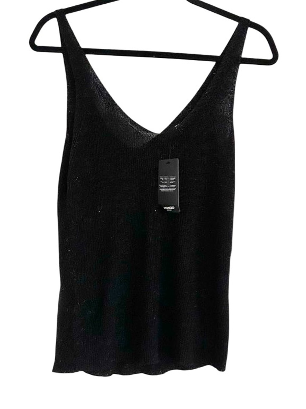 Mango Basics Sleeveless Sweater Size Small Black Metallic NEW With Tags